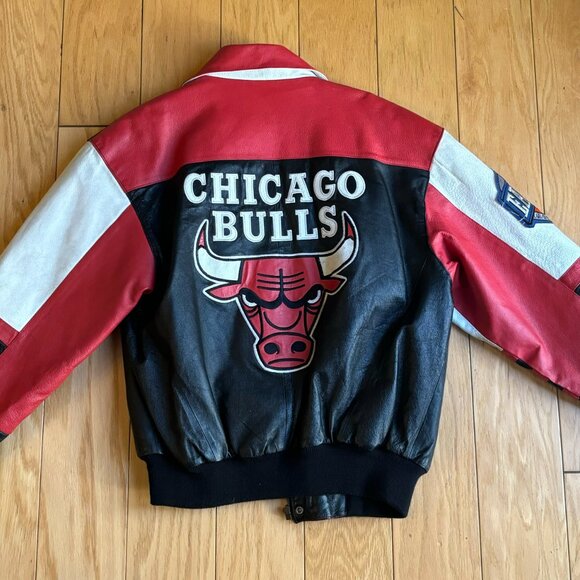 Vintage Jeff Hamilton 90s Chicago Bulls Leather Eastern Conference Jacket